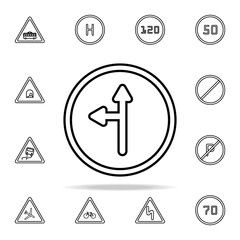 Poster - Move right or left icon. road sign icons universal set for web and mobile