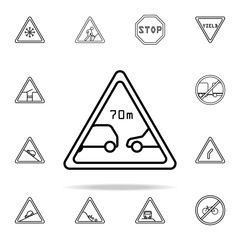 Poster - limitation of the minimum distance icon. road sign icons universal set for web and mobile