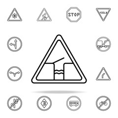 Poster - Sign The Broken Bridge icon. road sign icons universal set for web and mobile