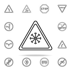 Poster - road sign snowflake icon. road sign icons universal set for web and mobile