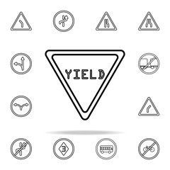 Poster - sign yield icon. road sign icons universal set for web and mobile