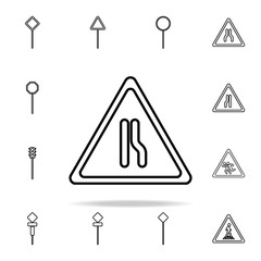 Poster - Road narrows icon. road sign icons universal set for web and mobile