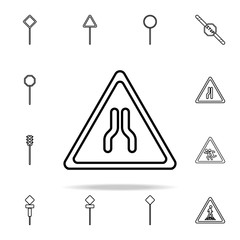 Poster - Road narrows icon. road sign icons universal set for web and mobile