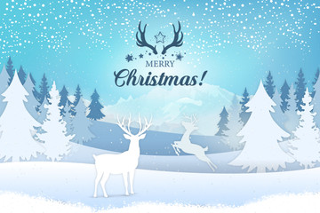 Wall Mural - holiday greeting card concept. merry christmas. stylish lettering with a christmas motif, winter vie