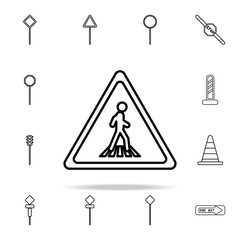 Poster - pedestrian road sign icon. road sign icons universal set for web and mobile