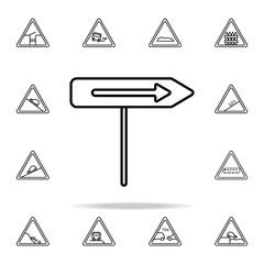 Poster - road sign on the right icon. road sign icons universal set for web and mobile
