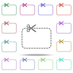 Poster - scissors and stroke icon. Elements of Shop in multi color style icons. Simple icon for websites, web design, mobile app, info graphics