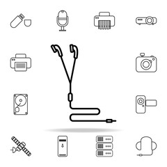 Poster - headphones, vacuum outline icon. Technology icons universal set for web and mobile