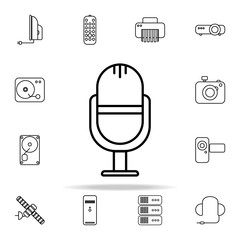 Poster - microphone outline icon. Technology icons universal set for web and mobile