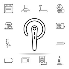 Poster - without wire earphone outline icon. Technology icons universal set for web and mobile