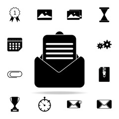Poster - letter icon. University life icons universal set for web and mobile