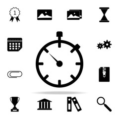 Poster - stopwatch icon. University life icons universal set for web and mobile