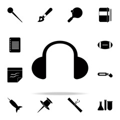 Poster - headphones icon. University life icons universal set for web and mobile