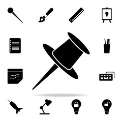 Poster - pin paper icon. University life icons universal set for web and mobile
