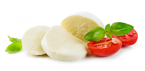 Poster - Mozzarella cheese on white background