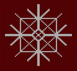 Wall Mural - Seamless knit snowflake design