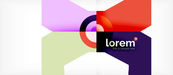 Geometric colorful shapes composition abstract background. Minimal dynamic design