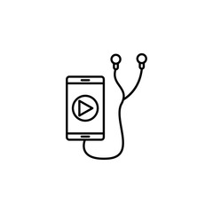 Poster - music player icon. Element of video products outline icon for mobile concept and web apps. Thin line music player icon can be used for web and mobile