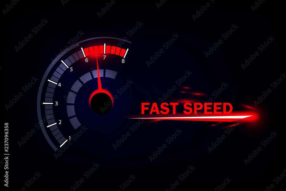 Speed motion background with fast speedometer car. Racing velocity background. - obrazy, fototapety, plakaty 