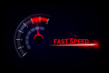 Speed Motion Background With Fast Speedometer Car. Racing Velocity Background.