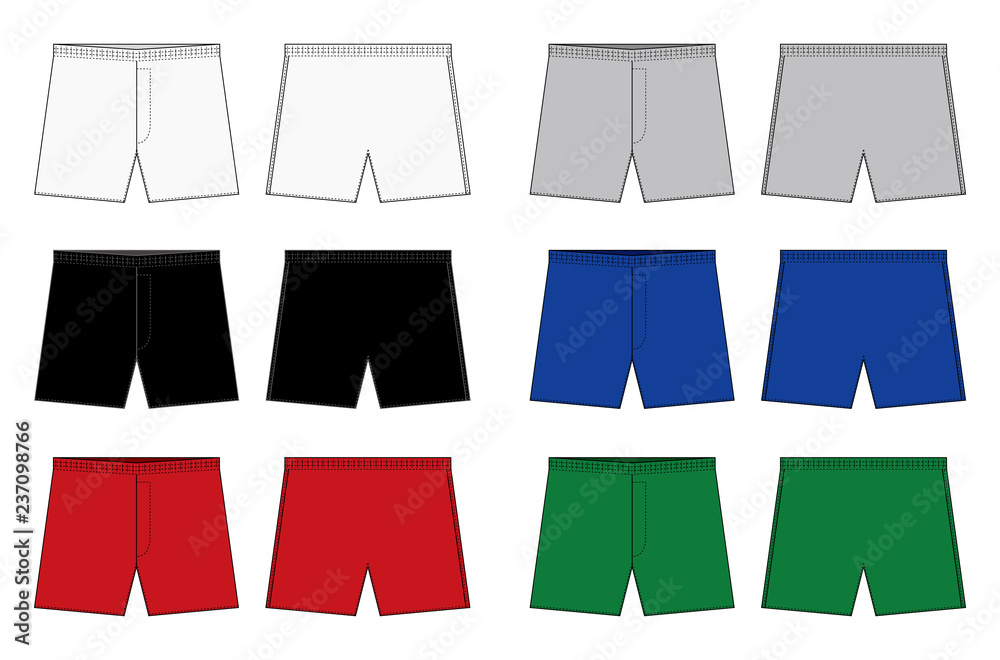 Men's boxers (boxer shorts,trunks) template illustration set - obrazy, fototapety, plakaty 