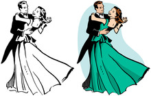 A Couple Ballroom Dancing.