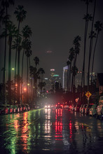 Los Angeles In The Rain At Night