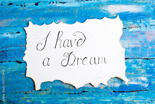 Fotografía I Have a Dream calligraphy note