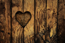 Architecture Detail - Love Valentines Heart Wooden Frame With Copy Space.