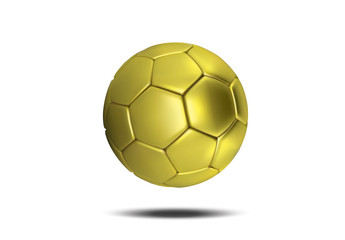 Wall Mural - Gold soccer ball isolated on white background. Golden football ball. Soccer 3d ball