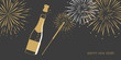© krissikunterbunt - happy new year greeting card with firework champagne and party sparkler vector illustration EPS10