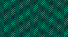 Chevron Zig Zag Emerald (dark Green) Seamless Pattern With Light Lines. Elegant Minimal European Background In Light Halftone. Herringbone Vector Backdrop. Festive Stripes.  Jagged Waves. Luxury VIP