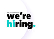 © Nataliia S. - We are Hiring Vector Background. Trendy Bold Black Typography. Job Vacancy Card Design. Join Our Team Minimalist Poster Template, Looking for Talents Advertising, Open Recruitment Creative Ad.