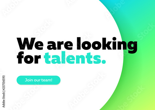 We Are Looking For Talents Vector Background Trendy Bold Black Typography Job Vacancy Card Design Join Our Team Minimalist Poster Template Hiring Advertising Open Recruitment Creative Ad Stock Vector Adobe Stock
