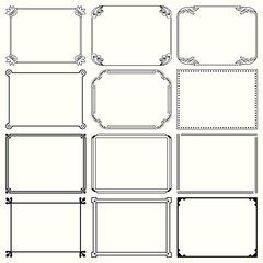 Decorative simple frames, set