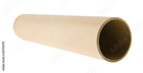 cardboard tube isolated on white background Poster Mural XXL