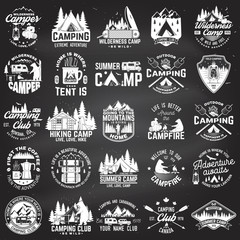 Wall Mural - summer camp. vector. concept for shirt or patch, print, stamp. vintage typography design with rv tra