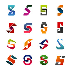 Sticker - Letter s icons for business with abstract design