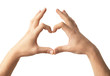 © Pixel-Shot - Man making heart with his hands on white background