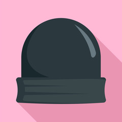 Poster - black beanie icon. flat illustration of black beanie vector icon for web design