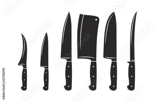 Fotomural Kitchen knives vector icon set