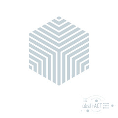 Poster - Vector modern geometric artistic graphic composition can be used as template and layout. Abstract technical background with graphic shape, hexagon.