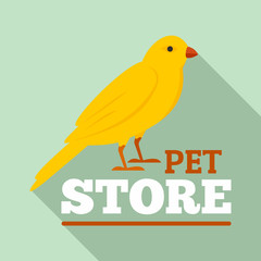 Wall Mural - Bird pet store logo. Flat illustration of bird pet store vector logo for web design