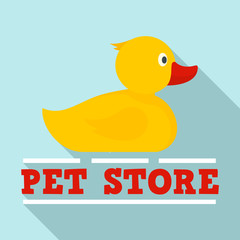 Poster - Pet store wash duck logo. Flat illustration of pet store wash duck vector logo for web design