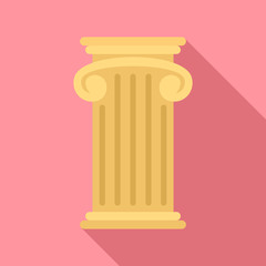 Poster - Greek pillar icon. Flat illustration of greek pillar vector icon for web design