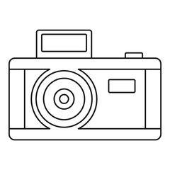 Poster - vintage photo camera icon. outline vintage photo camera vector icon for web design isolated on white