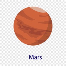 Mars Planet Icon. Flat Illustration Of Mars Planet Vector Icon  