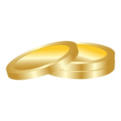 Poster - Gold coin icon. Realistic illustration of gold coin vector icon for web design isolated on white background