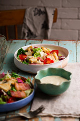 Poster - Caesar salad  in ceramic bowl .selective focus