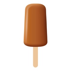 Poster - Chocolate popsicle icon. Realistic illustration of chocolate popsicle vector icon for web design isolated on white background